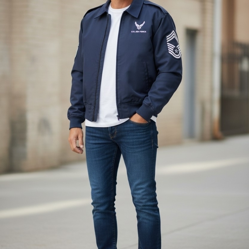 Men's Navy Blue Air Force Jacket